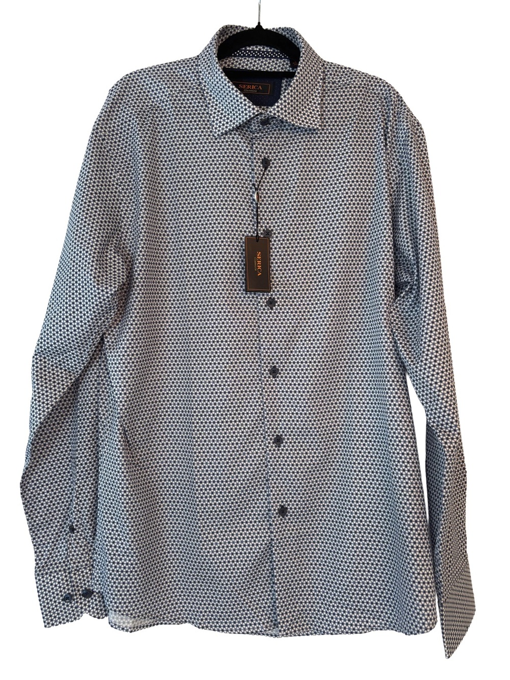 Serica Classics Men’s Geometric Micro Pattern Dress Shirt Size L - NWT